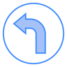 turn left two-color icon