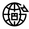 Envío global line icono