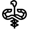 双蛇杖 线条 图标