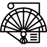扇子 线条 图标
