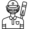 板球运动员 line 图标