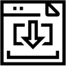 descargar línea icono