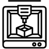 3d printer line icon