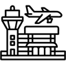 airport terminal line icon