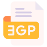 3gp file flat icon
