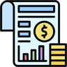 financial report lineal color icon