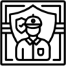 security guard line icon