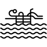 piscina línea icono