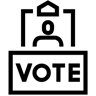 投票站 线条 图标