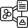 diagrama de red línea icono