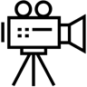 movie camera line icon