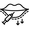 lip augmentation line icon