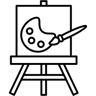 easel line icon
