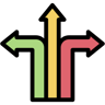 forking paths lineal color icon