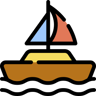 barca a vela colore lineare icona
