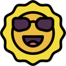 sun with sunglasses lineal color icon