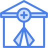 hospital dos colores icono