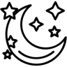 gece gökyüzü çizgi simge