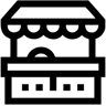 food stall line icon