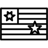 美国国旗 线条 图标
