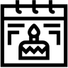 calendar birthday line icon