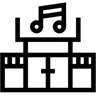 music building line icon