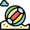 beach ball lineal color icon