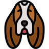cão basset lineal-color ícone
