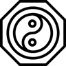 yin yang ligne icône