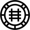 casino chip line icon