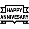 happy anniversary line icon