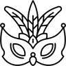 masquerade mask line icon