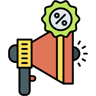 megaphone lineal color icon