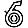 number 6 line icon