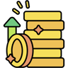 Umsatzwachstum lineal farbe Icon