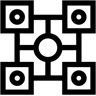 network hub line icon