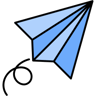 Papierflieger lineal farbe Icon