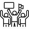 protestation ligne icône