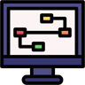 business network lineal-color icon
