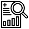 data analysis line icon