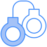 Handschellen zwei farben Icon