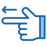 left hand arrow two color icon