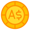 австралийский доллар flat иконка