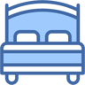 double bed two-color icon
