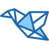 geometric bird two-color icon