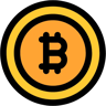 Bitcoin çizgisel renk simge