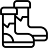 winter boots line icon