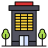 building lineal color icon