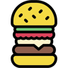 バーガー 線形カラー アイコン
