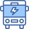electric bus two color icon